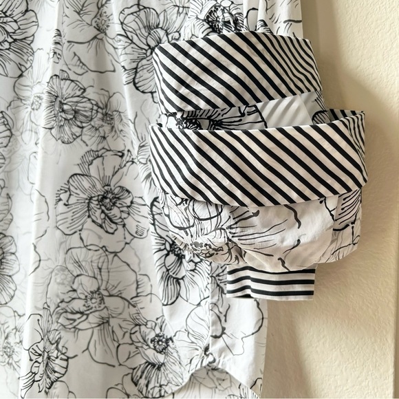 Silvia Tcherassi Black White Frames Jessica Floral Blouse Sz XS - Picture 4 of 11